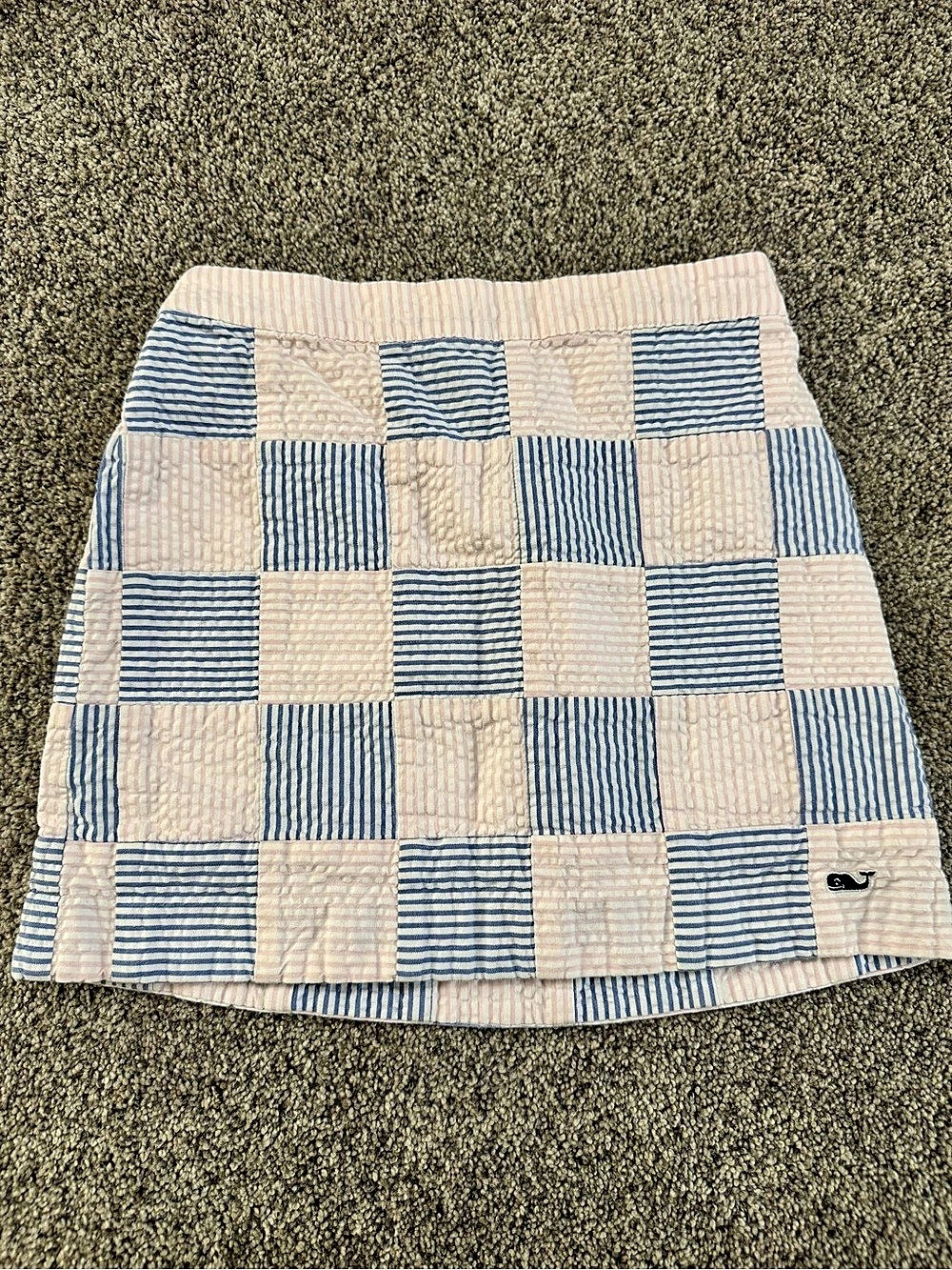Vineyard Vines Seersucker Patchwork Skirt Blue & Pink Girls Size 6